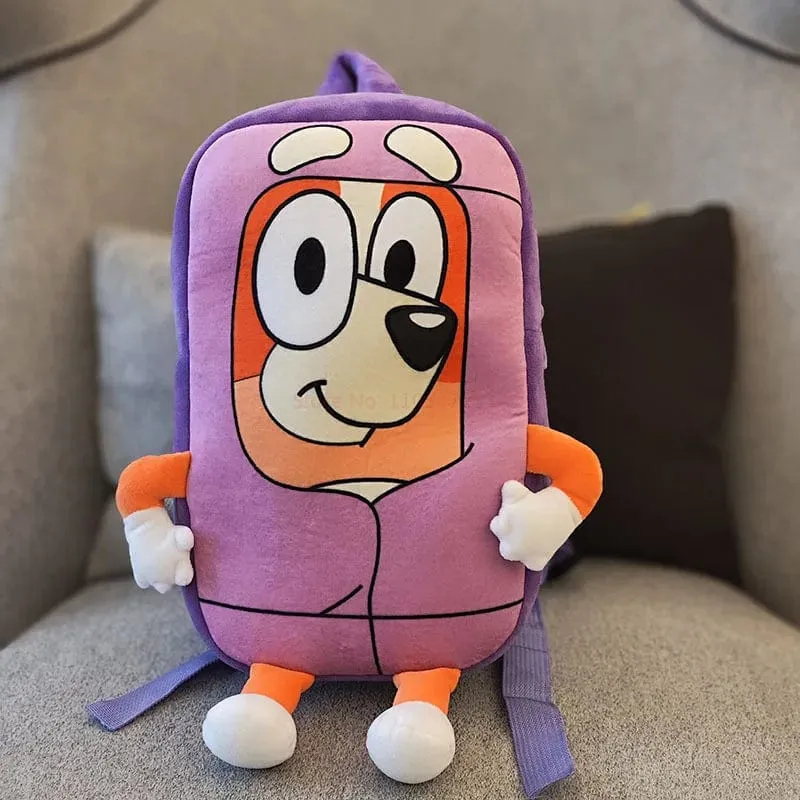 Bluey Family Kawaii Bingo Cartoon Niedlicher Plüsch-Rucksack Kinderschultaschen Anime Peripheriegeräte Mädchen Kinder Urlaub Spielzeug Geschenke