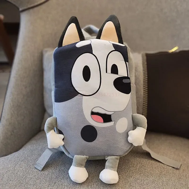 Bluey Family Kawaii Bingo Cartoon Niedlicher Plüsch-Rucksack Kinderschultaschen Anime Peripheriegeräte Mädchen Kinder Urlaub Spielzeug Geschenke