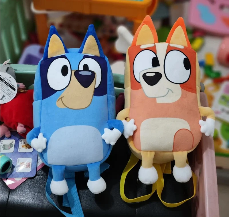 Bluey Family Kawaii Bingo Cartoon Niedlicher Plüsch-Rucksack Kinderschultaschen Anime Peripheriegeräte Mädchen Kinder Urlaub Spielzeug Geschenke