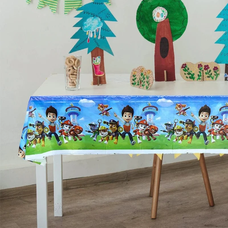 Tischdecke Paw Patrol Geburtstag Cartoon Hund Party Dekorationen Einweggeschirr Wasserdichte Tischdecke Babypartyzubehör