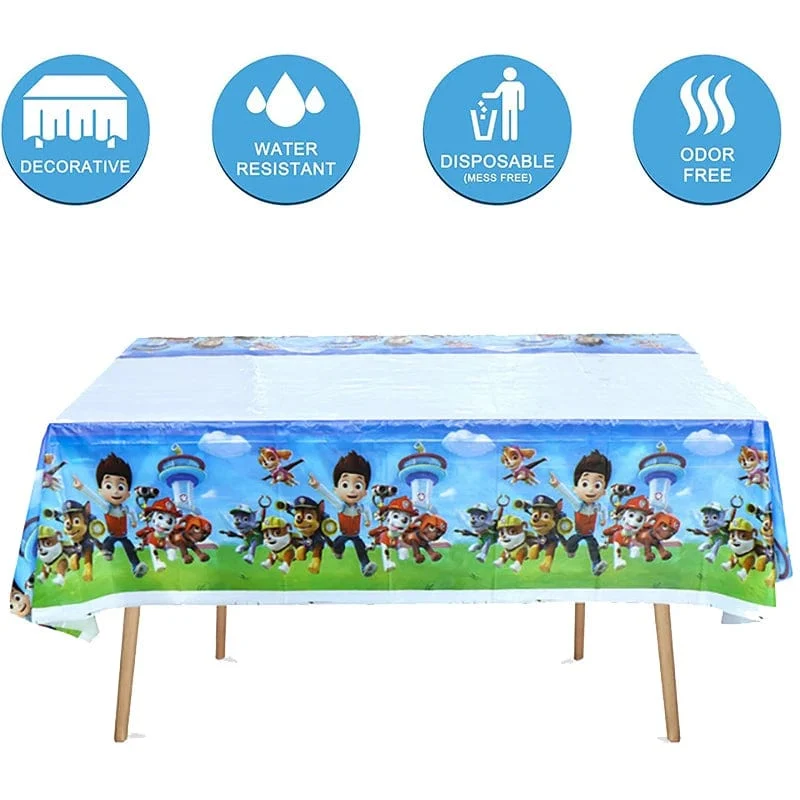 Tischdecke Paw Patrol Geburtstag Cartoon Hund Party Dekorationen Einweggeschirr Wasserdichte Tischdecke Babypartyzubehör