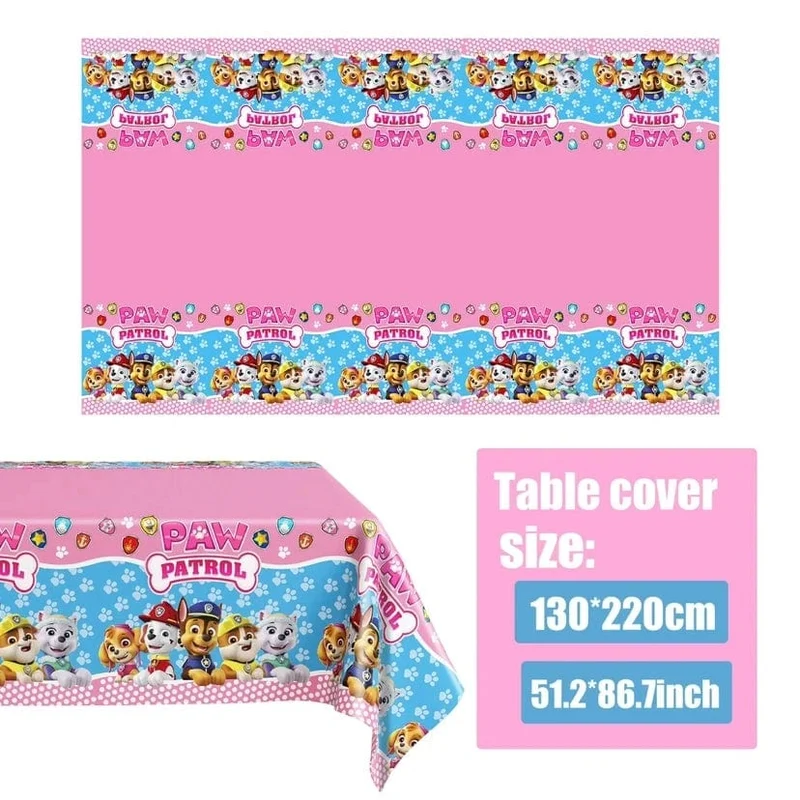 Tischdecke Paw Patrol Geburtstag Cartoon Hund Party Dekorationen Einweggeschirr Wasserdichte Tischdecke Babypartyzubehör
