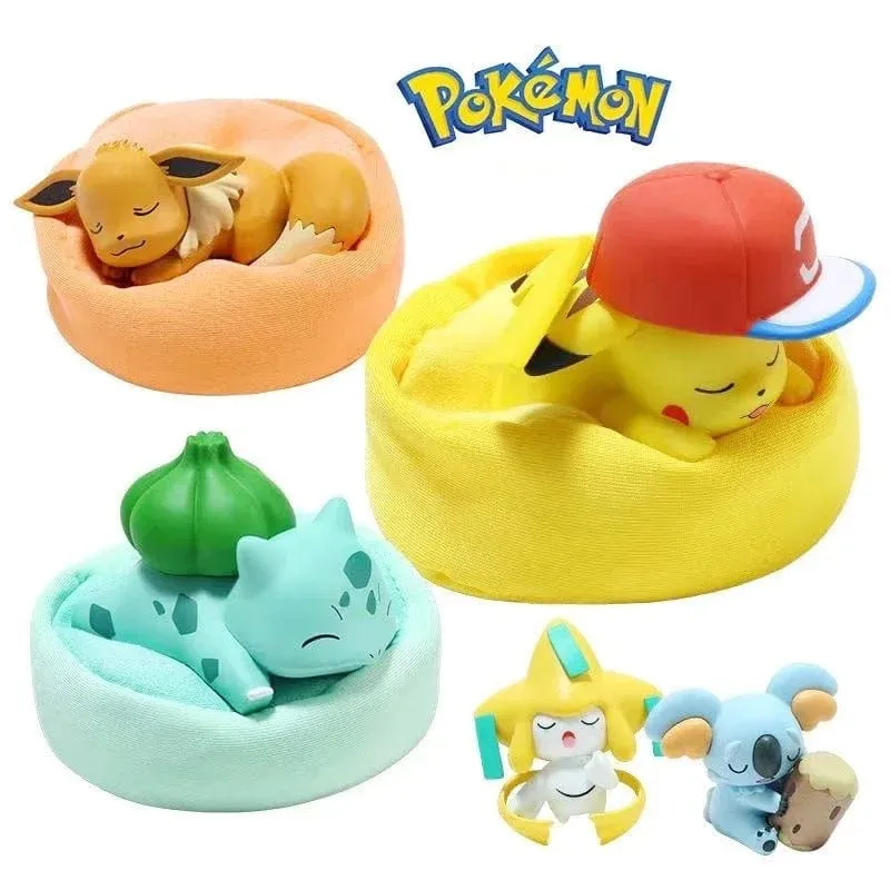 Pokemon Modellbausatz Anime-Figuren Figur Sternentraum Pikachu Bulbasaur Serie Autoinnenraum Hand Schlafposition Spielzeug Geschenke