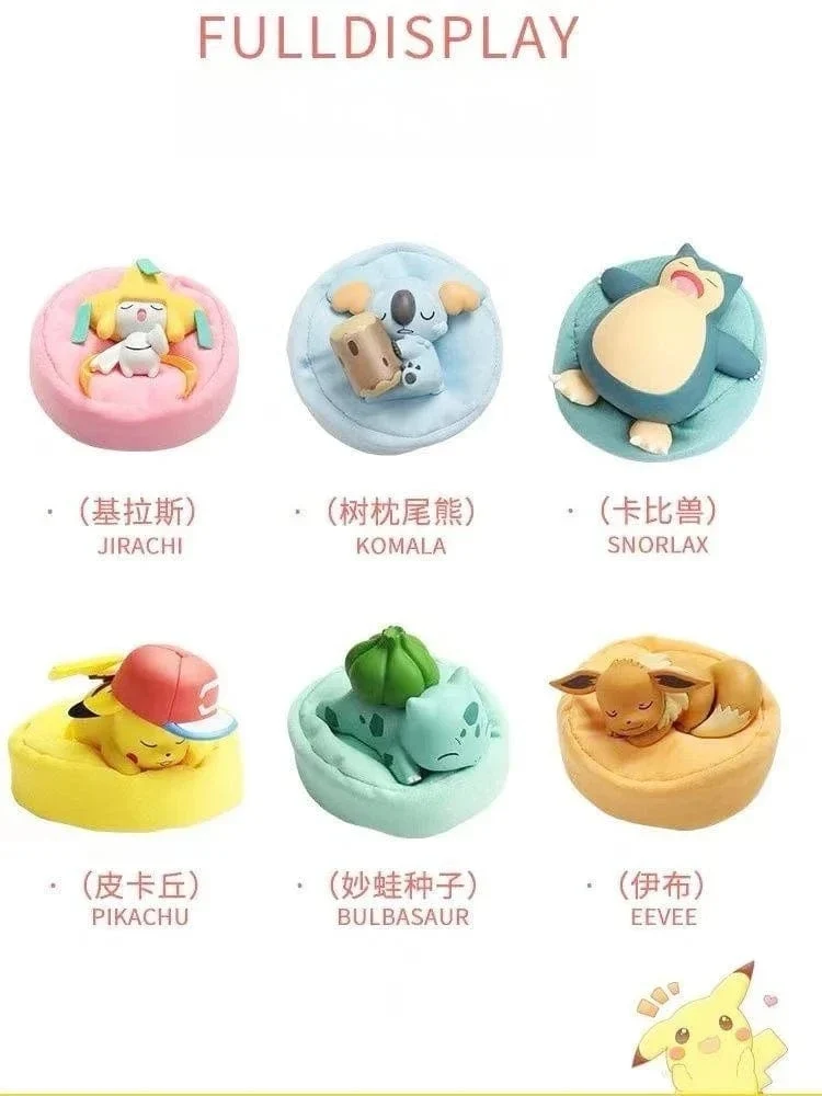 Pokemon Modellbausatz Anime-Figuren Figur Sternentraum Pikachu Bulbasaur Serie Autoinnenraum Hand Schlafposition Spielzeug Geschenke