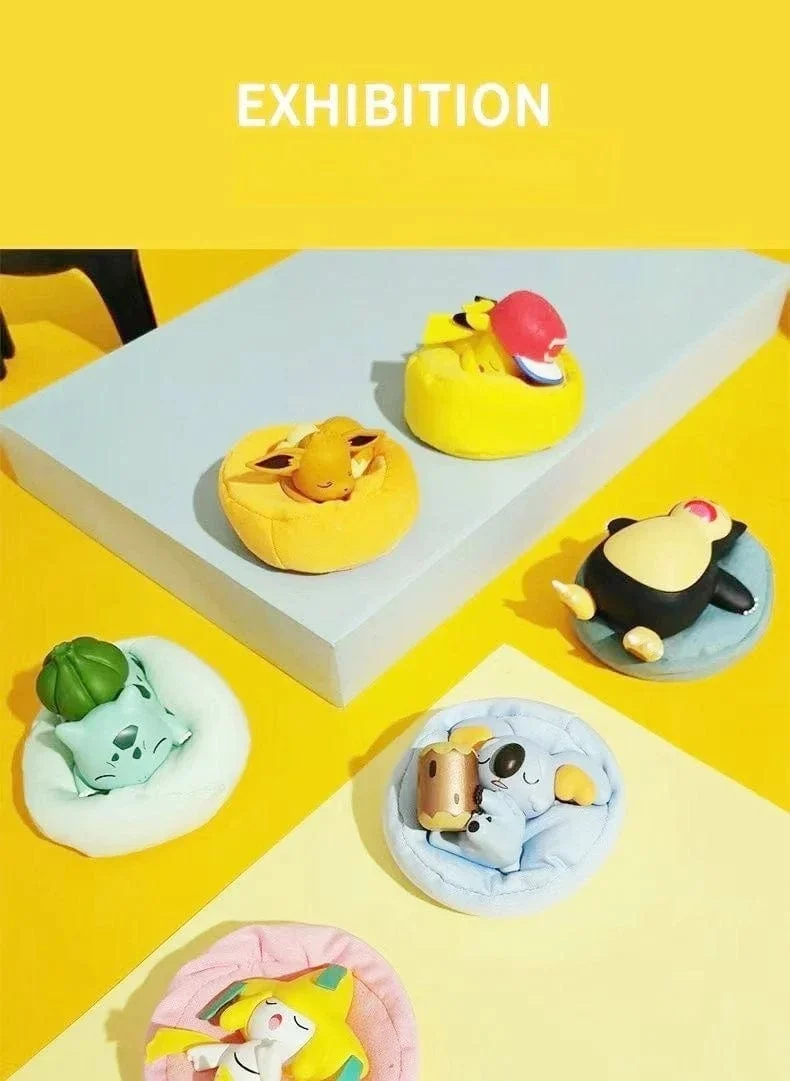 Pokemon Modellbausatz Anime-Figuren Figur Sternentraum Pikachu Bulbasaur Serie Autoinnenraum Hand Schlafposition Spielzeug Geschenke
