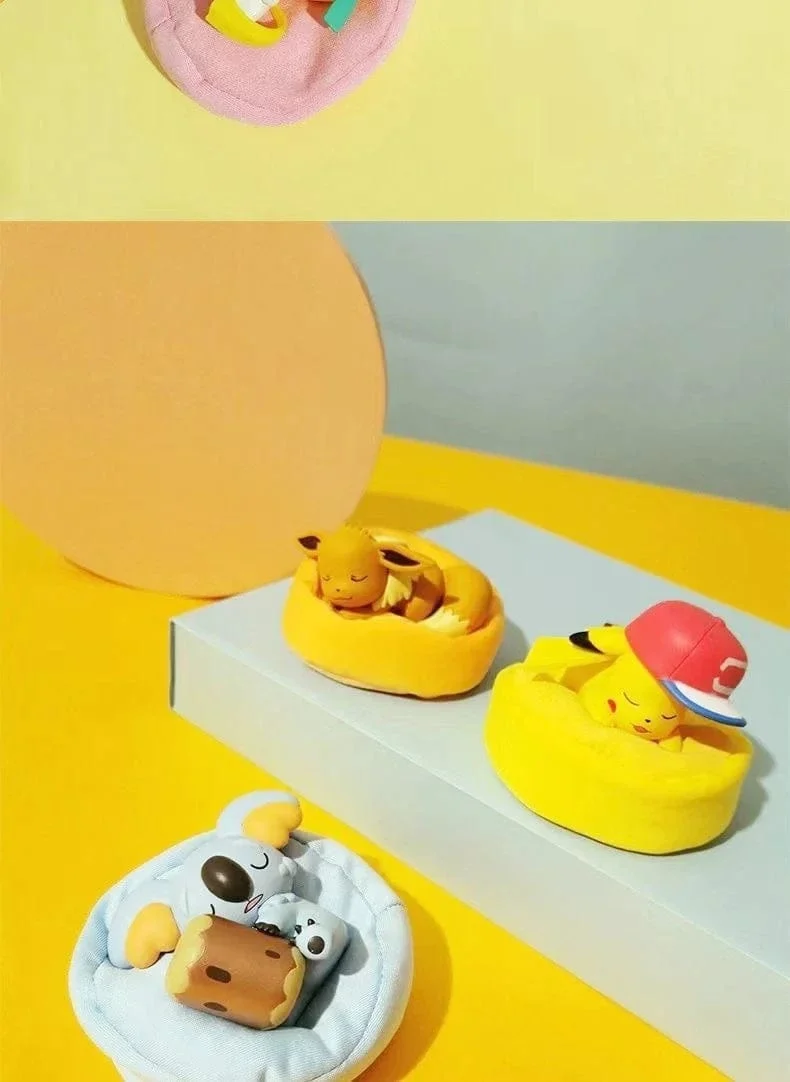 Pokemon Modellbausatz Anime-Figuren Figur Sternentraum Pikachu Bulbasaur Serie Autoinnenraum Hand Schlafposition Spielzeug Geschenke