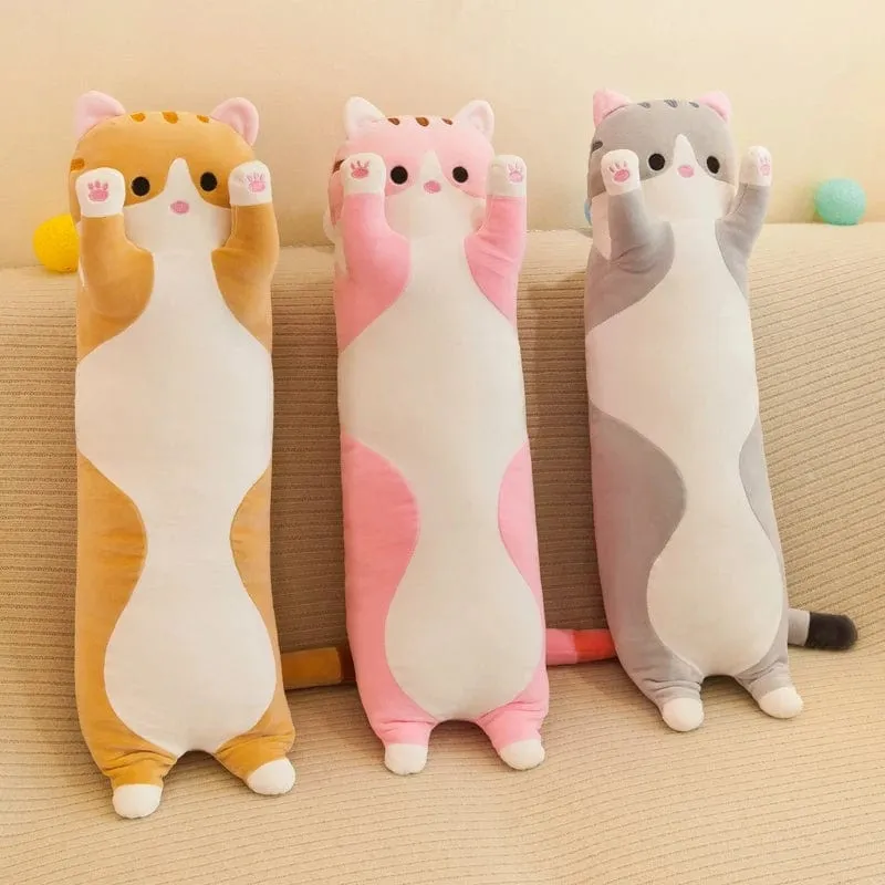 50-130 cm langes Katzenplüschtier, süßes Tier, Katze, kreatives langes Stofftier, Büropause, Nickerchen, Schlafkissen, gefüllte Geschenkpuppe für Kinder
