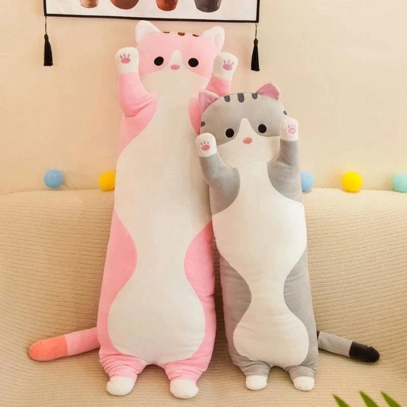 50-130 cm langes Katzenplüschtier, süßes Tier, Katze, kreatives langes Stofftier, Büropause, Nickerchen, Schlafkissen, gefüllte Geschenkpuppe für Kinder
