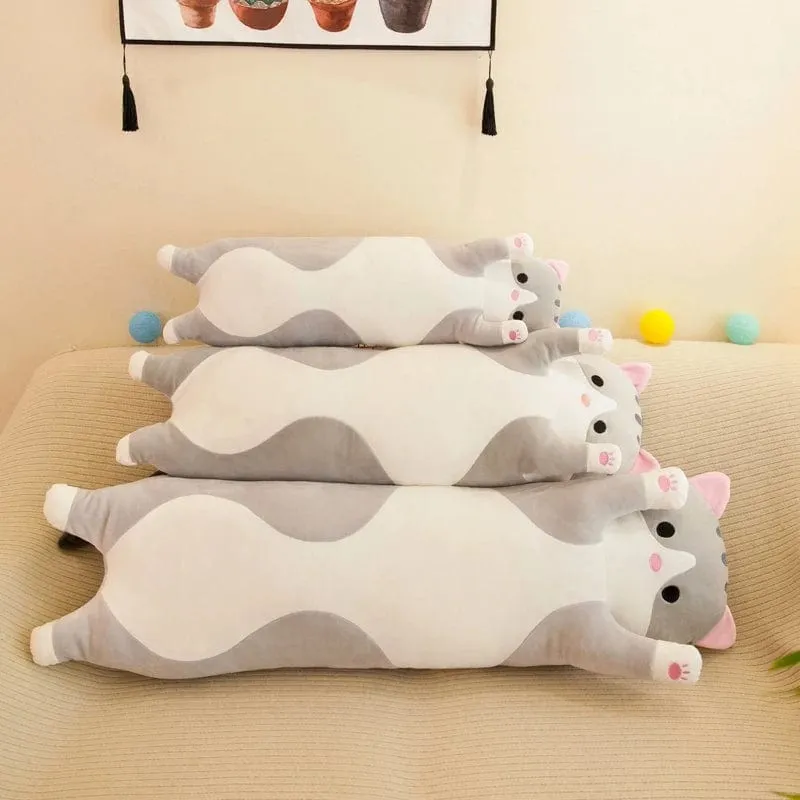 50-130 cm langes Katzenplüschtier, süßes Tier, Katze, kreatives langes Stofftier, Büropause, Nickerchen, Schlafkissen, gefüllte Geschenkpuppe für Kinder