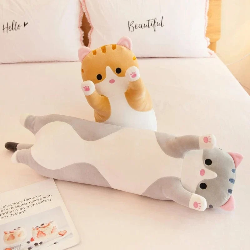 50-130 cm langes Katzenplüschtier, süßes Tier, Katze, kreatives langes Stofftier, Büropause, Nickerchen, Schlafkissen, gefüllte Geschenkpuppe für Kinder