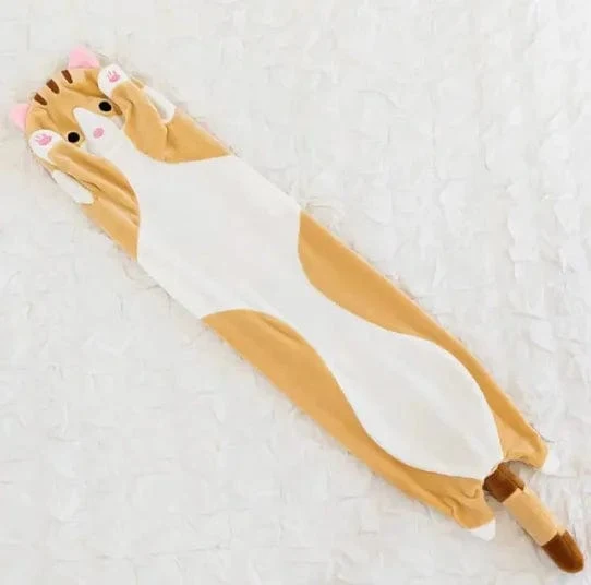 50-130 cm langes Katzenplüschtier, süßes Tier, Katze, kreatives langes Stofftier, Büropause, Nickerchen, Schlafkissen, gefüllte Geschenkpuppe für Kinder