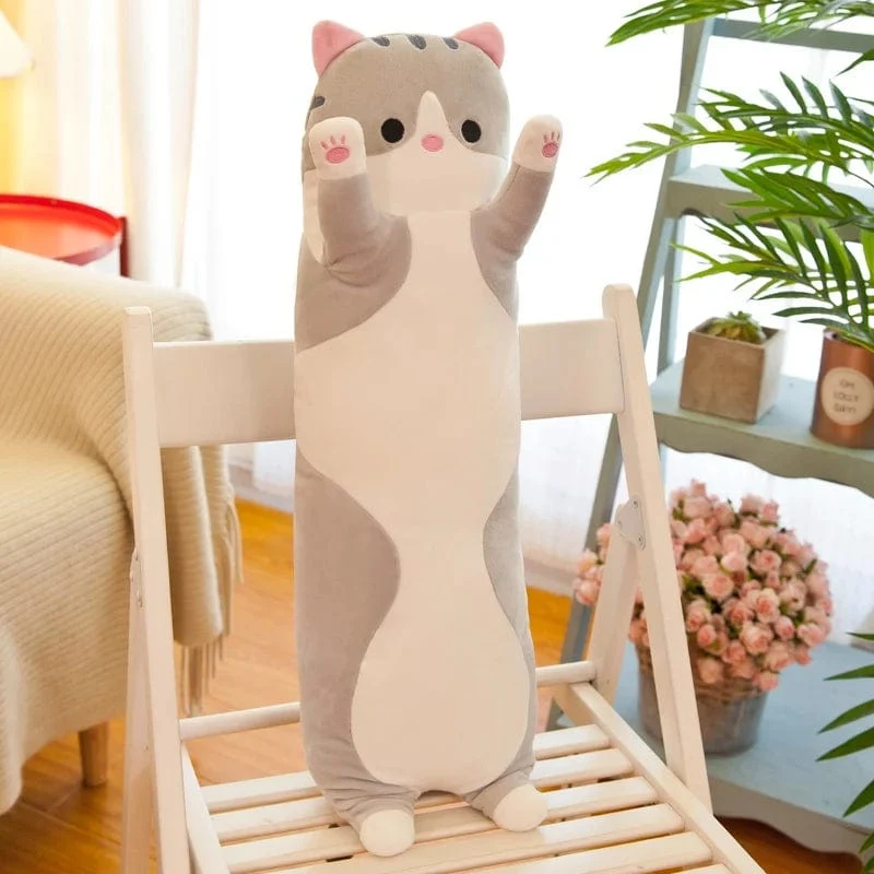 50-130 cm langes Katzenplüschtier, süßes Tier, Katze, kreatives langes Stofftier, Büropause, Nickerchen, Schlafkissen, gefüllte Geschenkpuppe für Kinder