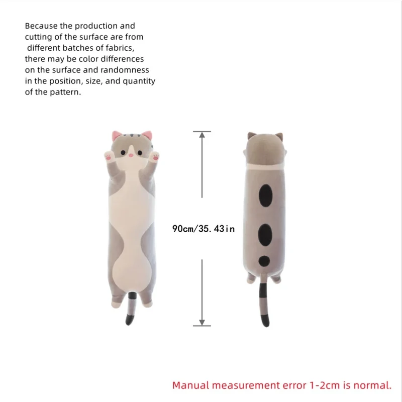 50-130 cm langes Katzenplüschtier, süßes Tier, Katze, kreatives langes Stofftier, Büropause, Nickerchen, Schlafkissen, gefüllte Geschenkpuppe für Kinder