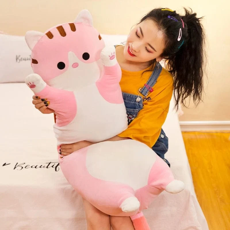 50-130 cm langes Katzenplüschtier, süßes Tier, Katze, kreatives langes Stofftier, Büropause, Nickerchen, Schlafkissen, gefüllte Geschenkpuppe für Kinder