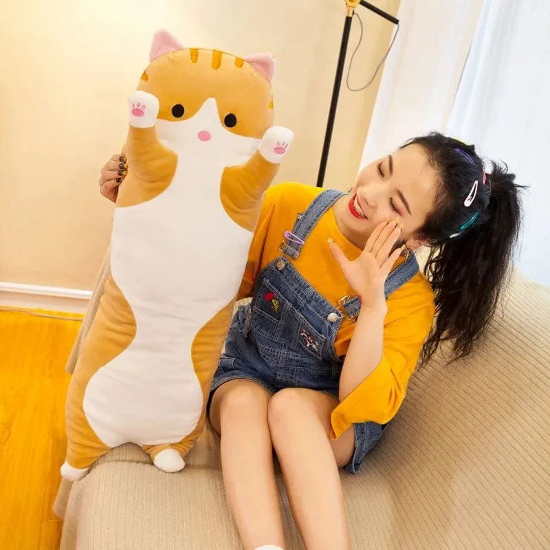 50-130 cm langes Katzenplüschtier, süßes Tier, Katze, kreatives langes Stofftier, Büropause, Nickerchen, Schlafkissen, gefüllte Geschenkpuppe für Kinder