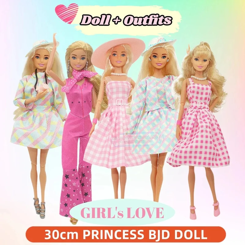 30 cm 12" Prinzessin BJD Puppe, Figur im Maßstab 1/6 mit Outfits und Schuhzubehör - Bewegliches Modell DIY Bestes Mädchen Geschenk Kinderspielzeug