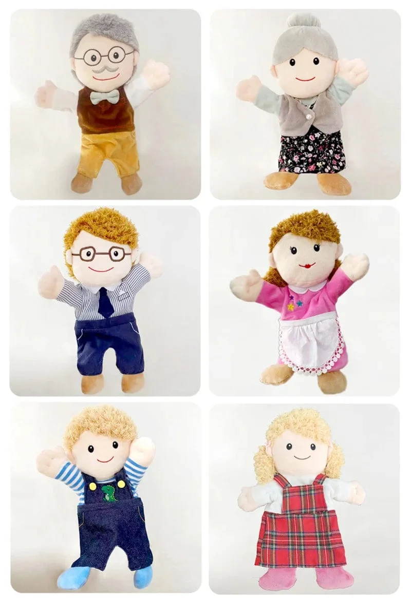 Familie Weiche Stofftier Puppe Papa Mama Bruder Schwester Cospaly Plüsch Puppe Pädagogisches Baby Spielzeug Kawaii Hand Finger Puppe