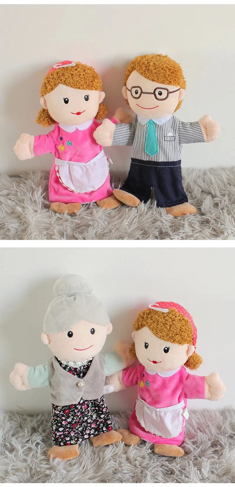 Familie Weiche Stofftier Puppe Papa Mama Bruder Schwester Cospaly Plüsch Puppe Pädagogisches Baby Spielzeug Kawaii Hand Finger Puppe