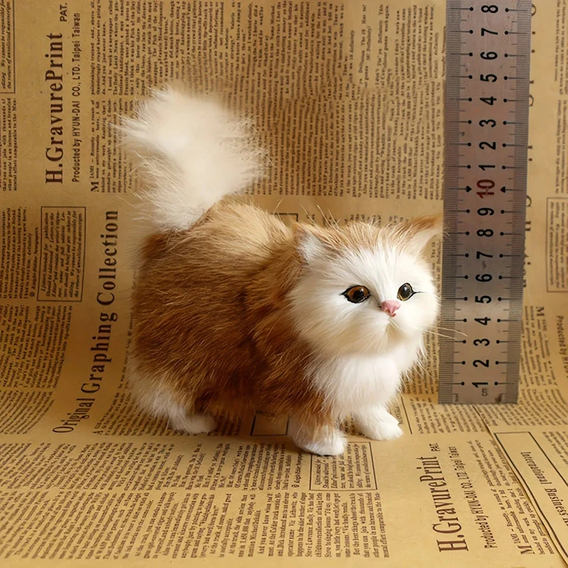 Simulation Katze Plüsch Spielzeug Weiches Ausgestopftes Kätzchen Modell Gefälschte Katzen Realistische Tiere für Kinder Mädchen Geburtstag Valentinstag Geschenk