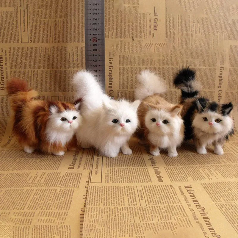 Simulation Katze Plüsch Spielzeug Weiches Ausgestopftes Kätzchen Modell Gefälschte Katzen Realistische Tiere für Kinder Mädchen Geburtstag Valentinstag Geschenk