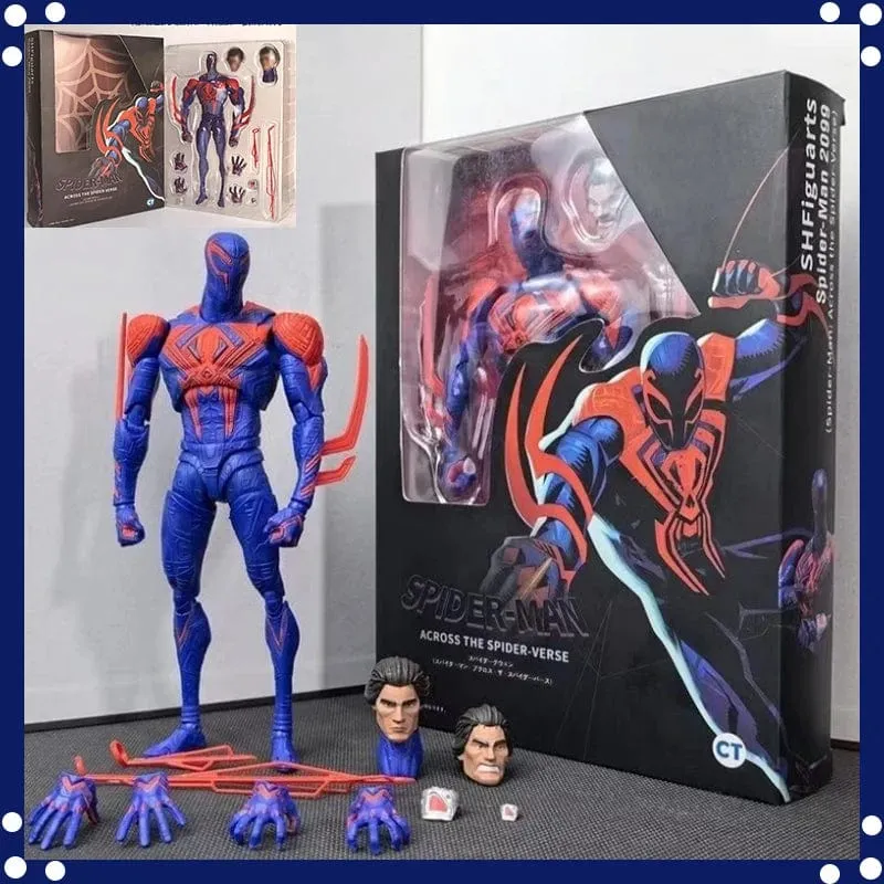 Ct Spider-Man 2099 Shf SHFiguarts Spiderman Across The Spider-Verse Part One Anime Actionfiguren Modell Statue Spielzeug Geschenke