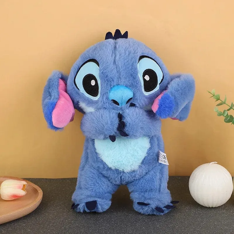 2024 neue Lilo & Stitch Plüsch Puppe Atem Kind Peluche Kawaii Beruhigt Spielzeug Anime Baby Musik Licht Schlaf Spielzeug Rosa Stich Kid Geschenke