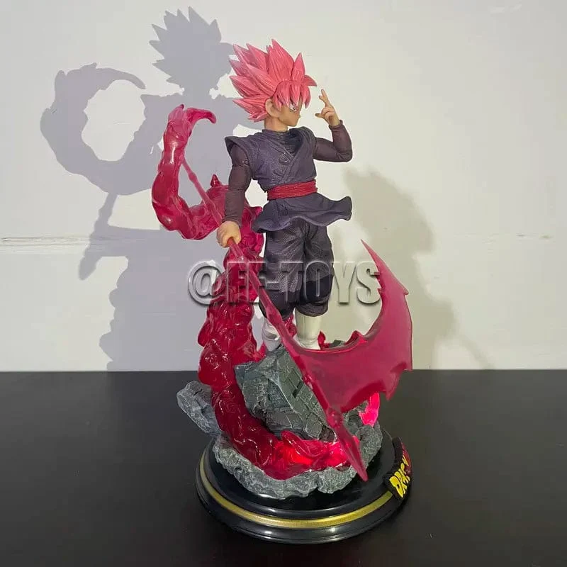 28CM Dragon Ball Z Zamasu Figur Schwarze Goku PVC Actionfiguren GK Statue mit Lichtsockel Sammlung Modell Spielzeug für Kinder Geschenk