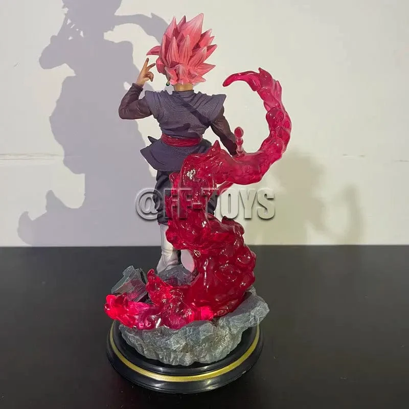 28CM Dragon Ball Z Zamasu Figur Schwarze Goku PVC Actionfiguren GK Statue mit Lichtsockel Sammlung Modell Spielzeug für Kinder Geschenk