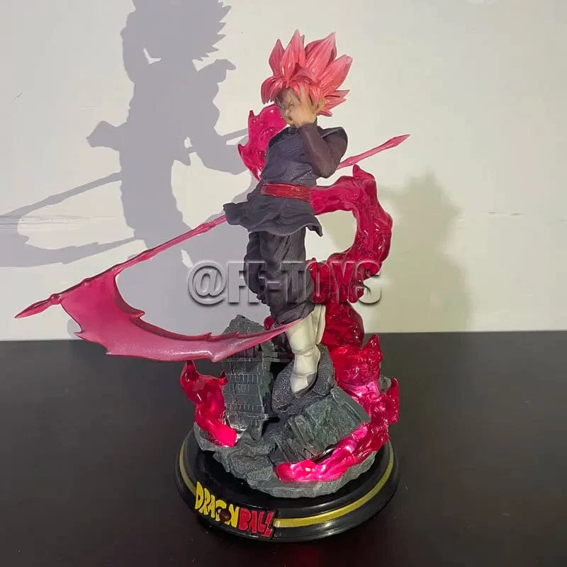 28CM Dragon Ball Z Zamasu Figur Schwarze Goku PVC Actionfiguren GK Statue mit Lichtsockel Sammlung Modell Spielzeug für Kinder Geschenk