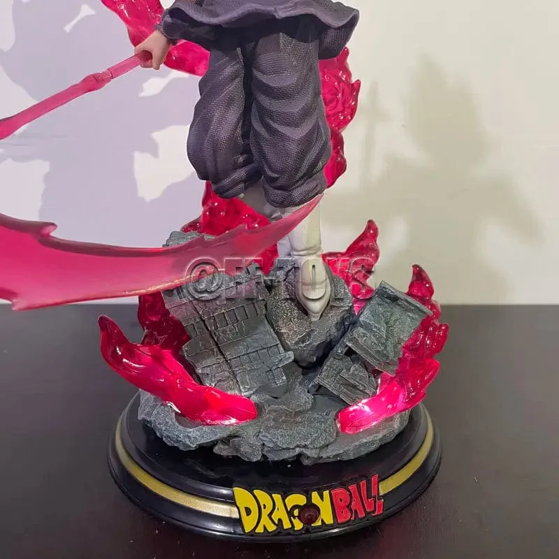 28CM Dragon Ball Z Zamasu Figur Schwarze Goku PVC Actionfiguren GK Statue mit Lichtsockel Sammlung Modell Spielzeug für Kinder Geschenk