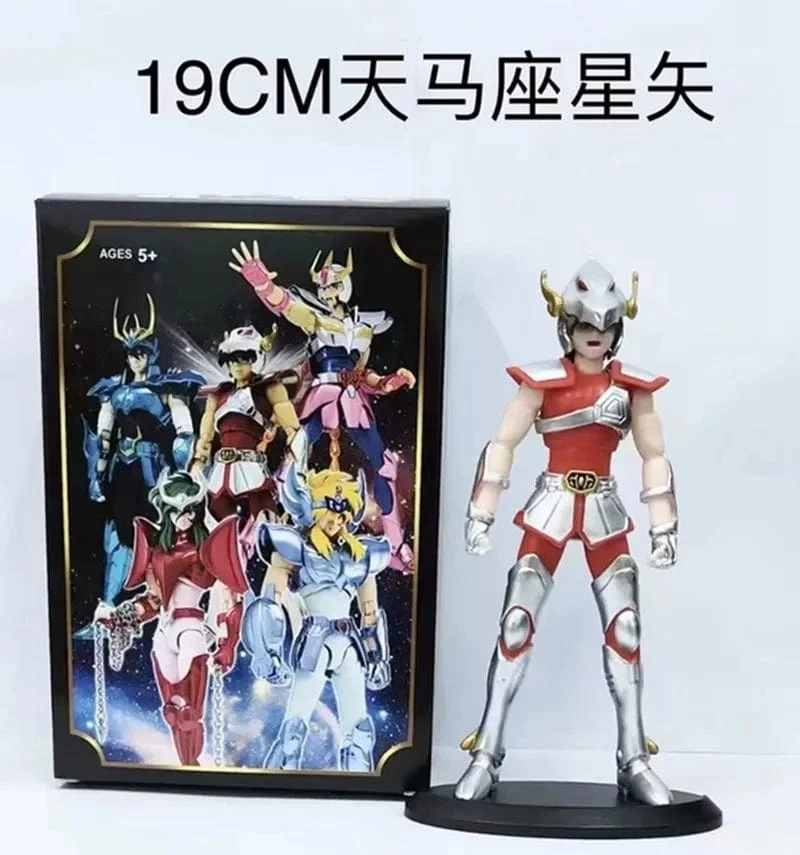 19CM Anime Figur Phoenix Ikki Hyoga Seiya Shiryu Stehende Rüstung Modell Kinderspielzeug PVC Box Desktop Sammlung Dekoration