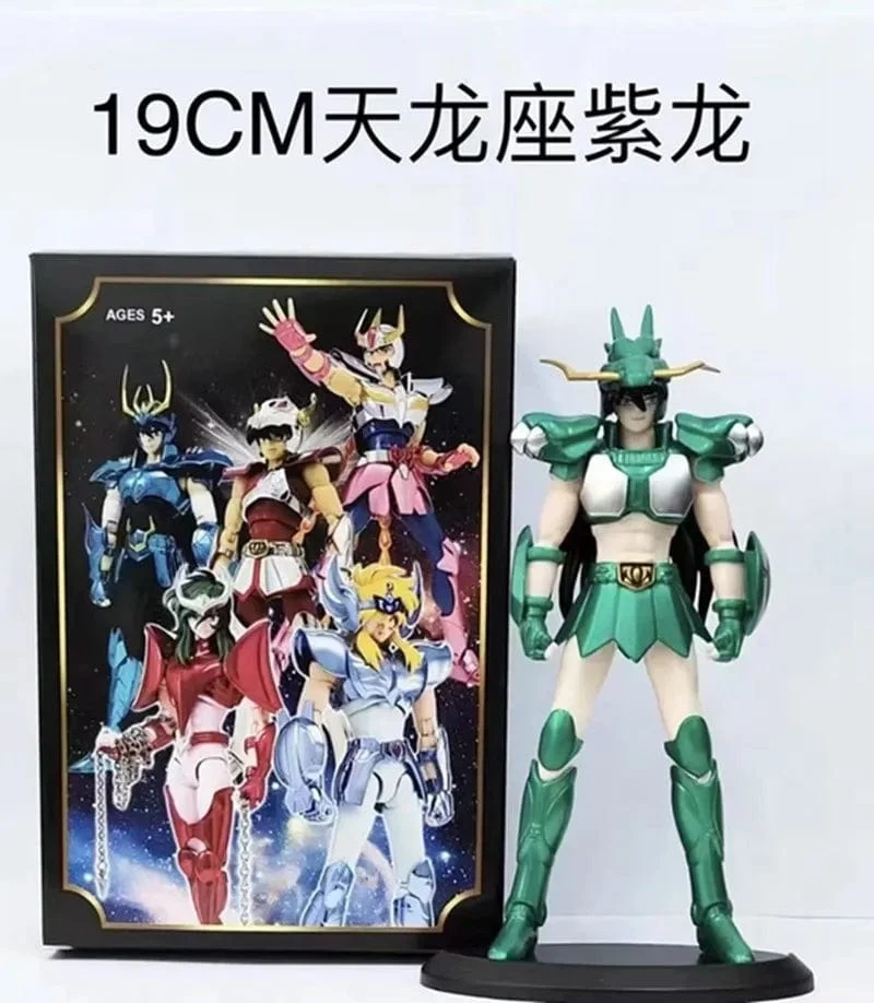19CM Anime Figur Phoenix Ikki Hyoga Seiya Shiryu Stehende Rüstung Modell Kinderspielzeug PVC Box Desktop Sammlung Dekoration