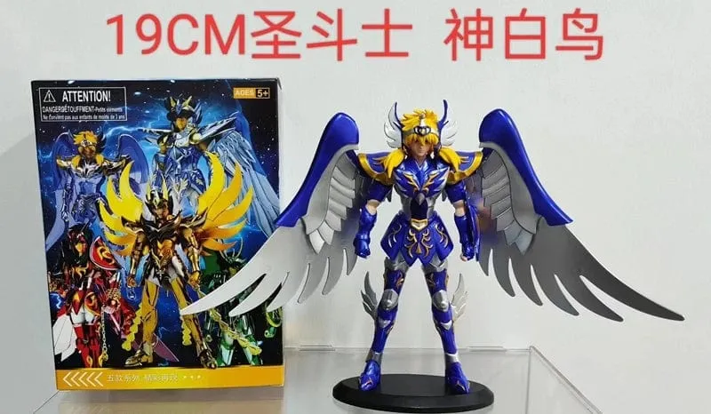 19CM Anime Figur Phoenix Ikki Hyoga Seiya Shiryu Stehende Rüstung Modell Kinderspielzeug PVC Box Desktop Sammlung Dekoration