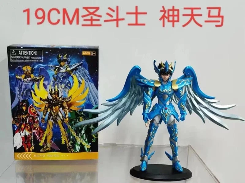 19CM Anime Figur Phoenix Ikki Hyoga Seiya Shiryu Stehende Rüstung Modell Kinderspielzeug PVC Box Desktop Sammlung Dekoration