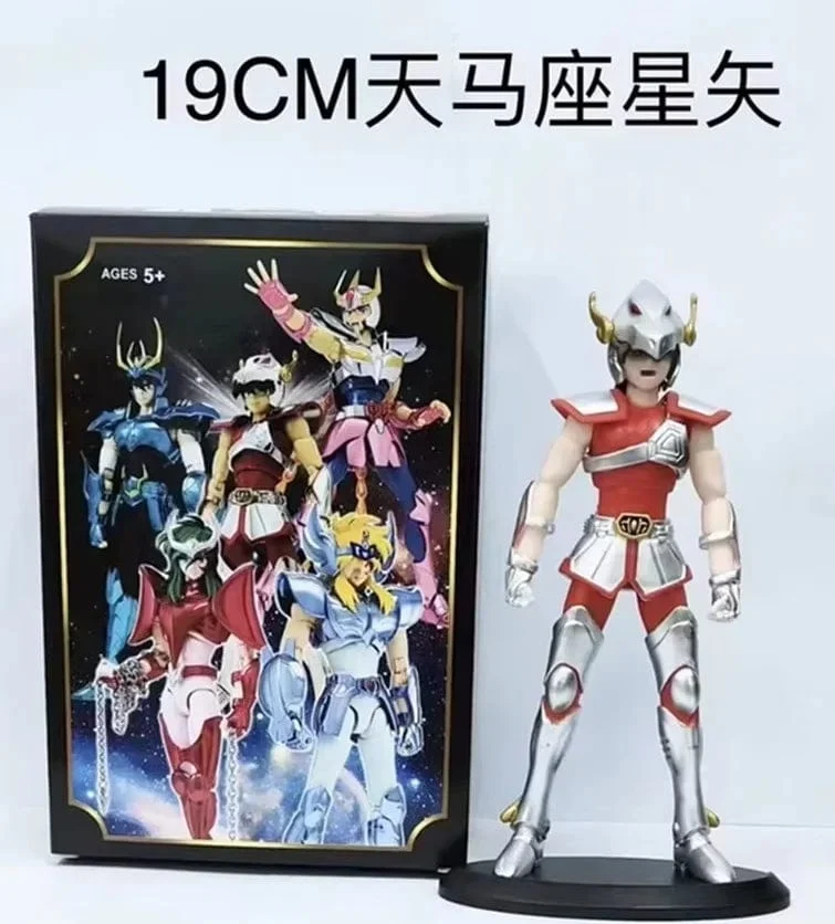 19CM Anime Figur Phoenix Ikki Hyoga Seiya Shiryu Stehende Rüstung Modell Kinderspielzeug PVC Box Desktop Sammlung Dekoration