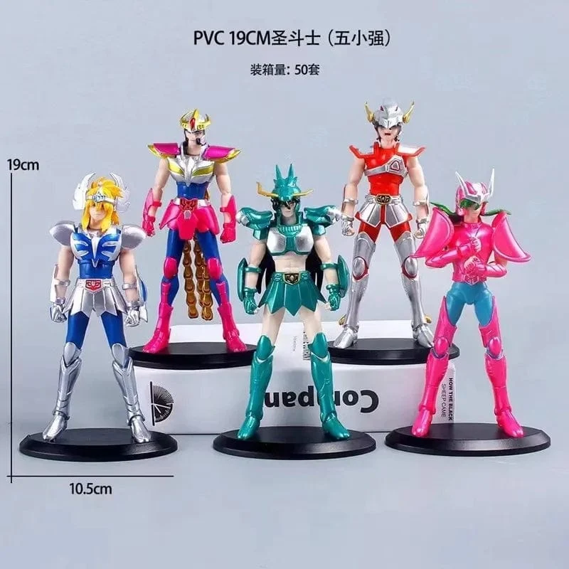 19CM Anime Figur Phoenix Ikki Hyoga Seiya Shiryu Stehende Rüstung Modell Kinderspielzeug PVC Box Desktop Sammlung Dekoration