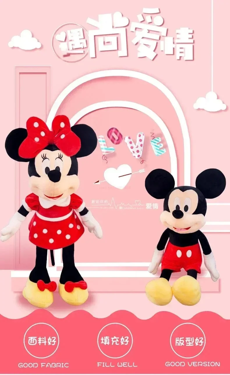 Neu Disney Cartoon Nette Mickey Minnie Plüsch Puppe Baumwolle Gefüllt Super Weiche Kristall Samt Stofftiere Mädchen