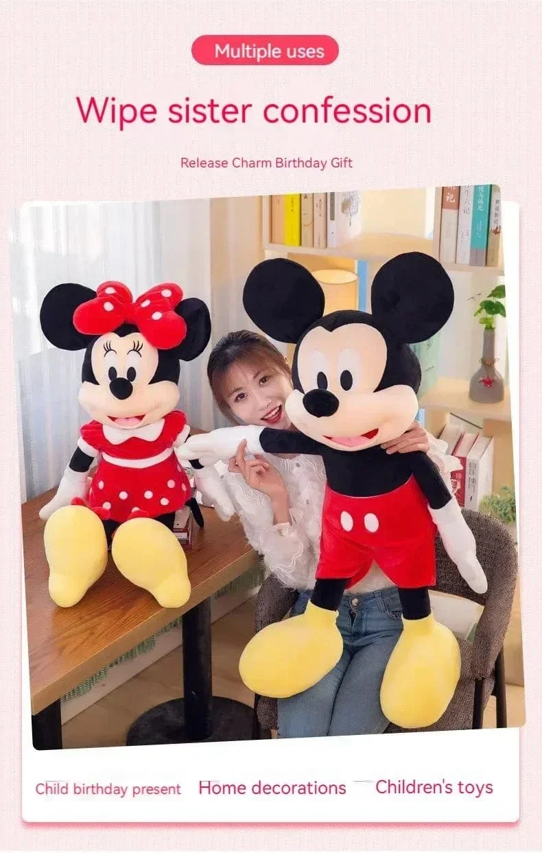 Neu Disney Cartoon Nette Mickey Minnie Plüsch Puppe Baumwolle Gefüllt Super Weiche Kristall Samt Stofftiere Mädchen