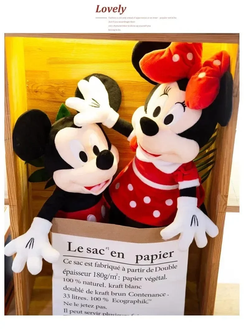 Neu Disney Cartoon Nette Mickey Minnie Plüsch Puppe Baumwolle Gefüllt Super Weiche Kristall Samt Stofftiere Mädchen