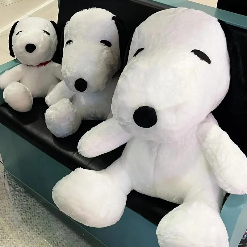 Großes Snoopy-Plüschtier, Kawaii, weißer Hund, weiches Kissen, ausgestopfte Puppe, Cartoon-Tier, Geburtstagsgeschenke für Freundinnen und Kinder