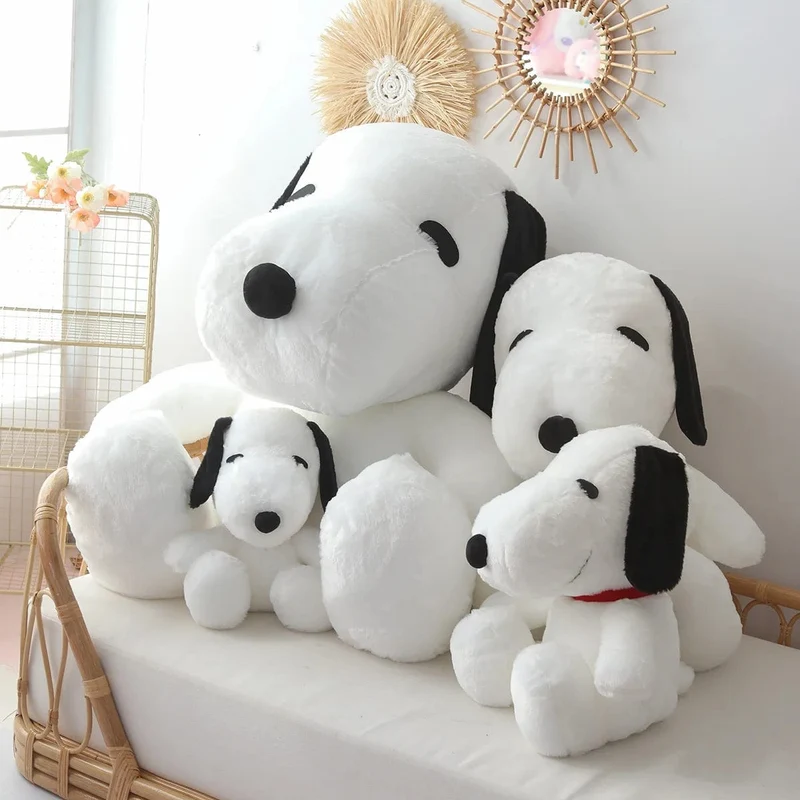 Großes Snoopy-Plüschtier, Kawaii, weißer Hund, weiches Kissen, ausgestopfte Puppe, Cartoon-Tier, Geburtstagsgeschenke für Freundinnen und Kinder