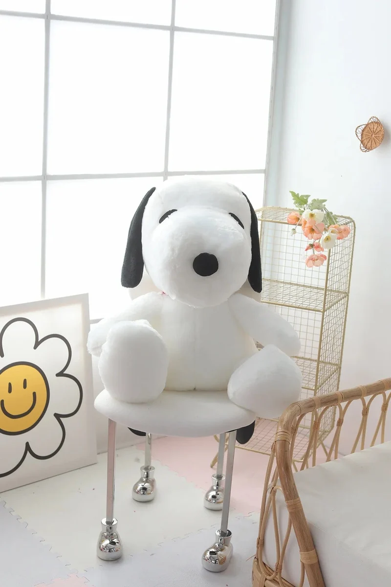 Großes Snoopy-Plüschtier, Kawaii, weißer Hund, weiches Kissen, ausgestopfte Puppe, Cartoon-Tier, Geburtstagsgeschenke für Freundinnen und Kinder