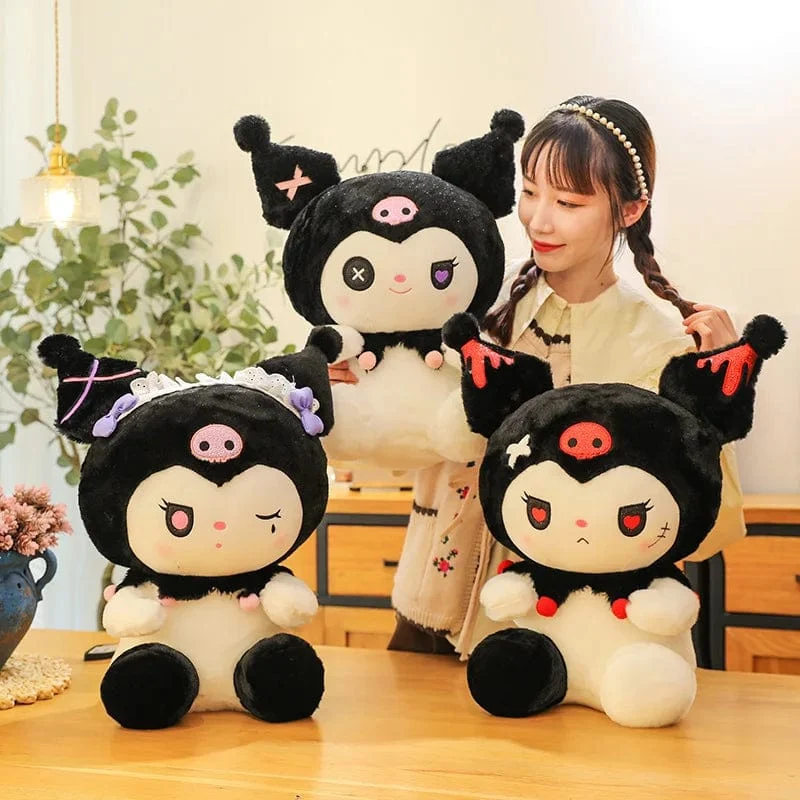25/50cm Sanrio Dark Devil Kuromi Puppe Plüschtier Süßes Mädchen Stoffpuppe Großes Plüschkissen Kindergeburtstagsgeschenk
