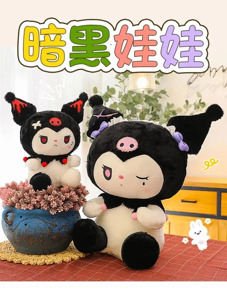 25/50cm Sanrio Dark Devil Kuromi Puppe Plüschtier Süßes Mädchen Stoffpuppe Großes Plüschkissen Kindergeburtstagsgeschenk