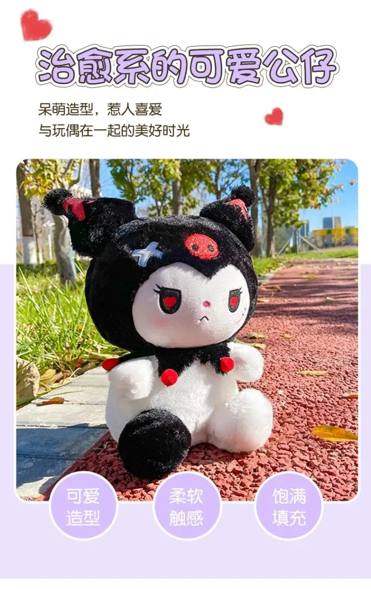 25/50cm Sanrio Dark Devil Kuromi Puppe Plüschtier Süßes Mädchen Stoffpuppe Großes Plüschkissen Kindergeburtstagsgeschenk