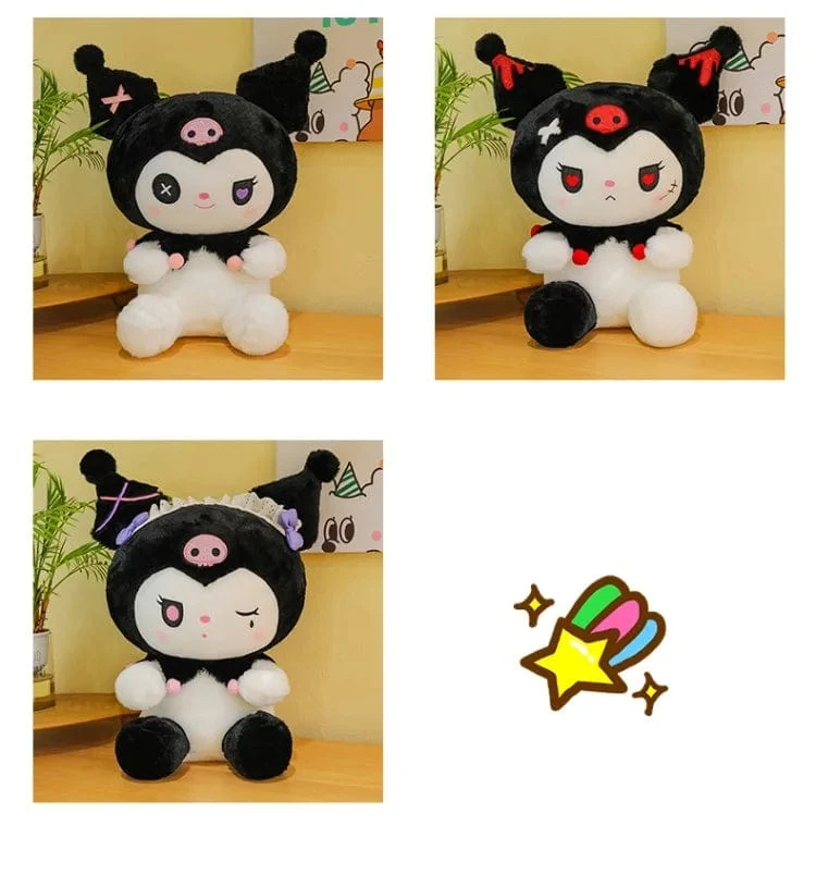 25/50cm Sanrio Dark Devil Kuromi Puppe Plüschtier Süßes Mädchen Stoffpuppe Großes Plüschkissen Kindergeburtstagsgeschenk