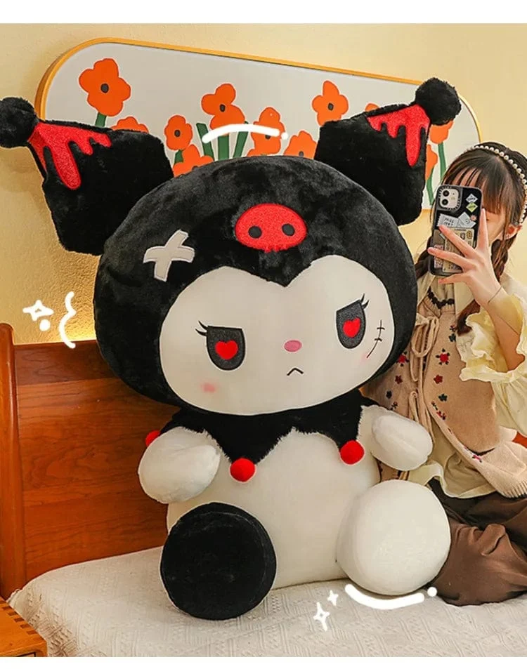 25/50cm Sanrio Dark Devil Kuromi Puppe Plüschtier Süßes Mädchen Stoffpuppe Großes Plüschkissen Kindergeburtstagsgeschenk