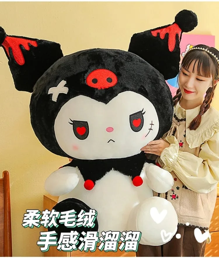 25/50cm Sanrio Dark Devil Kuromi Puppe Plüschtier Süßes Mädchen Stoffpuppe Großes Plüschkissen Kindergeburtstagsgeschenk