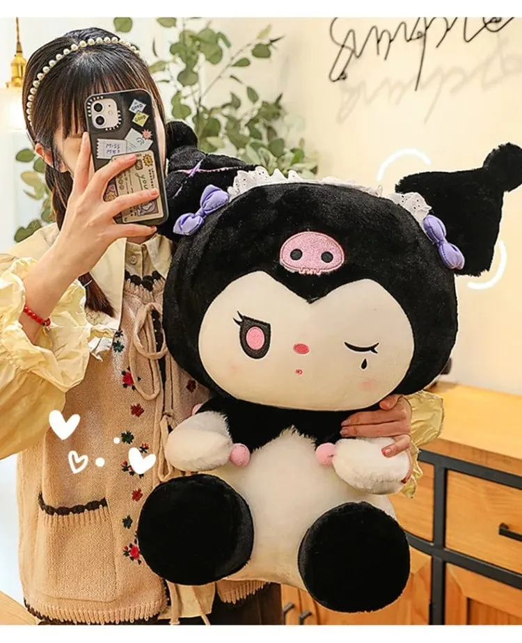 25/50cm Sanrio Dark Devil Kuromi Puppe Plüschtier Süßes Mädchen Stoffpuppe Großes Plüschkissen Kindergeburtstagsgeschenk
