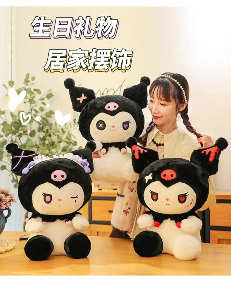 25/50cm Sanrio Dark Devil Kuromi Puppe Plüschtier Süßes Mädchen Stoffpuppe Großes Plüschkissen Kindergeburtstagsgeschenk